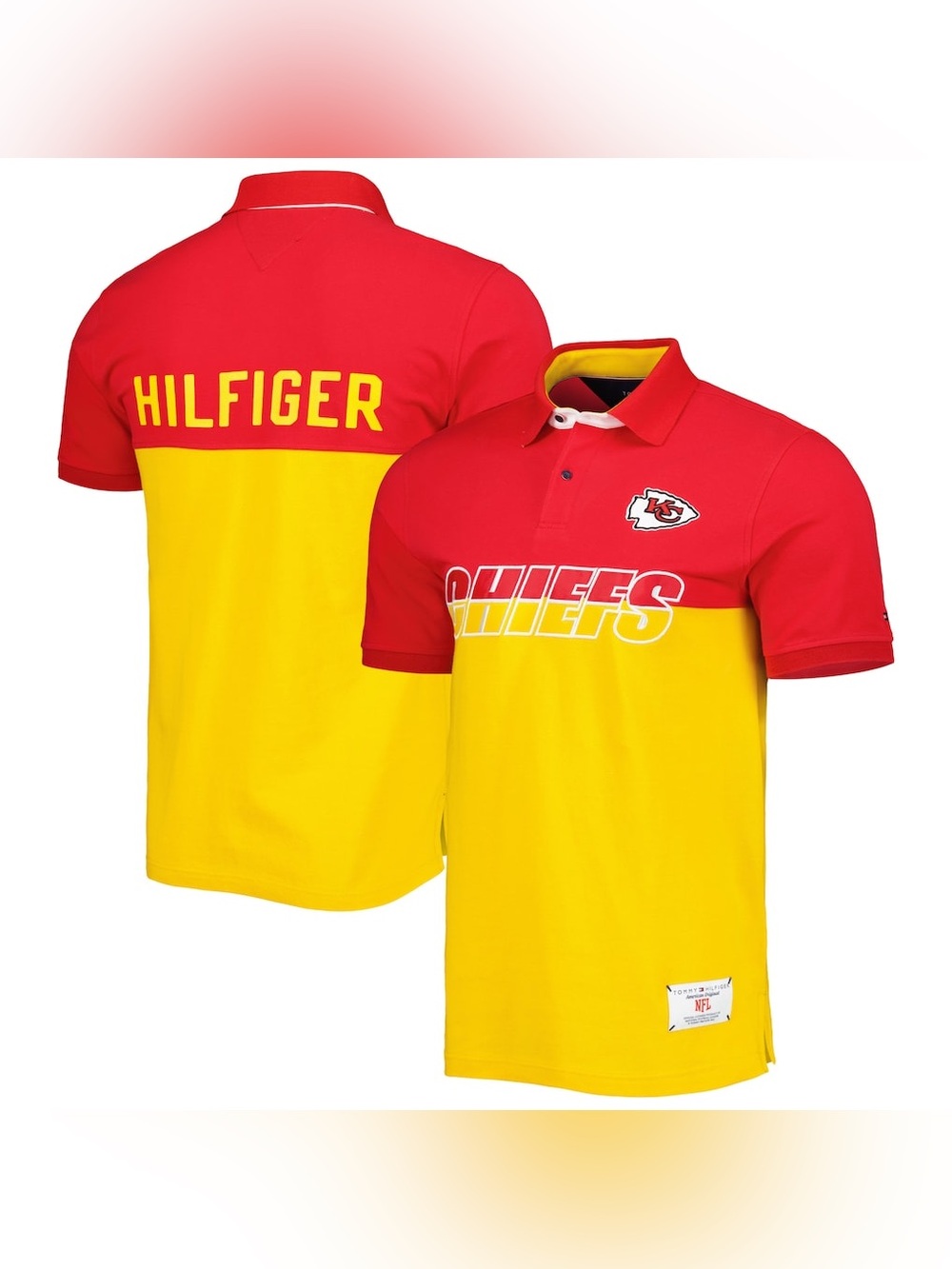 Tommy Hilfiger Red & Yellow Kansas City Chiefs Colorblock Polo